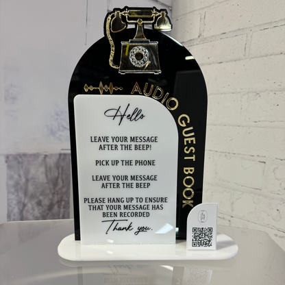Custom Acrylic QR + Business Card Display Sign