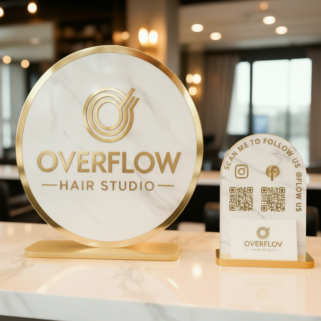 Acrylic Logo Sign Combo Set