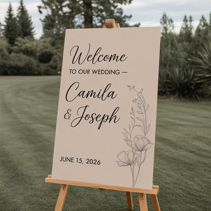 Classic Wedding Welcome Sign