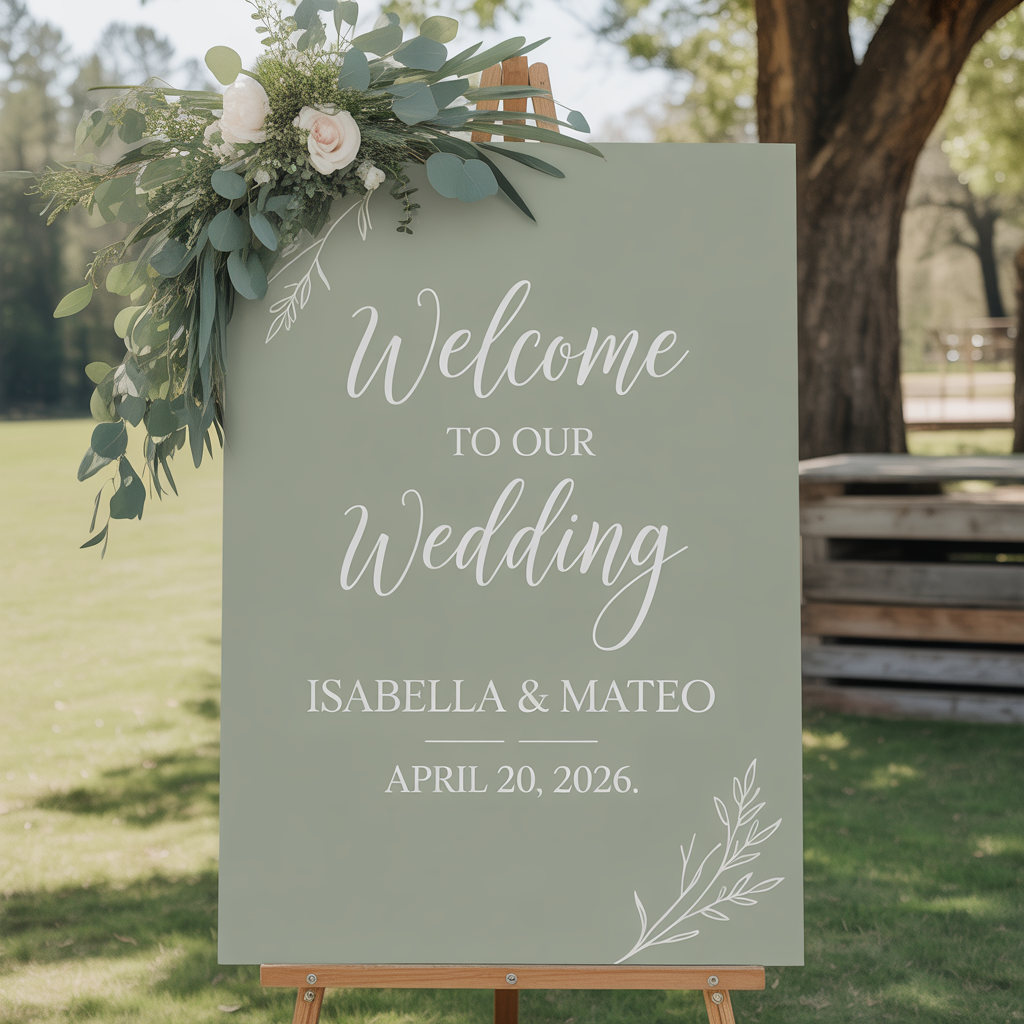 Classic Wedding Welcome Sign