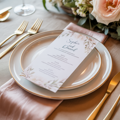 Elegant Menu Cards 3.5 x 8 IN