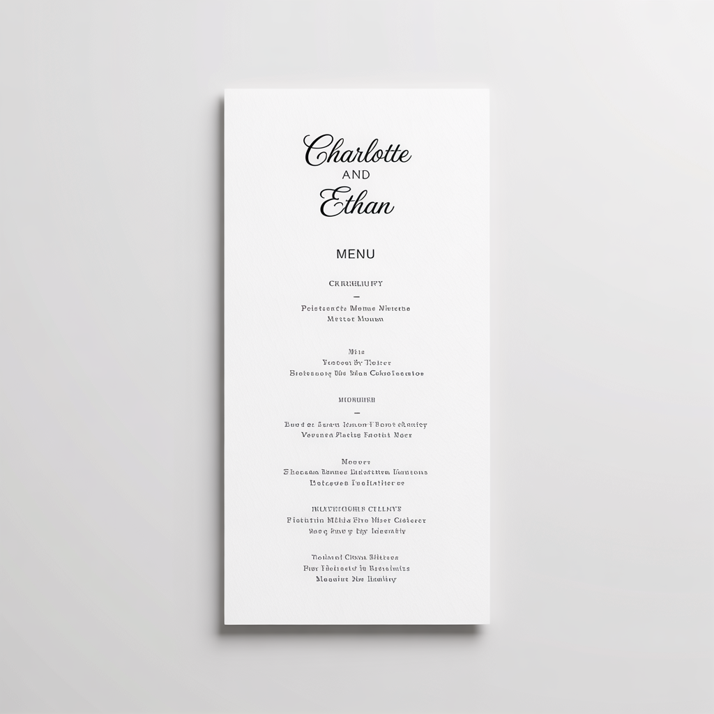 Elegant Menu Cards 3.5 x 8 IN