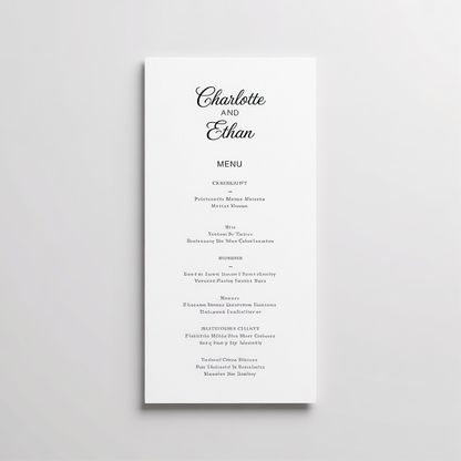 Elegant Menu Cards 3.5 x 8 IN