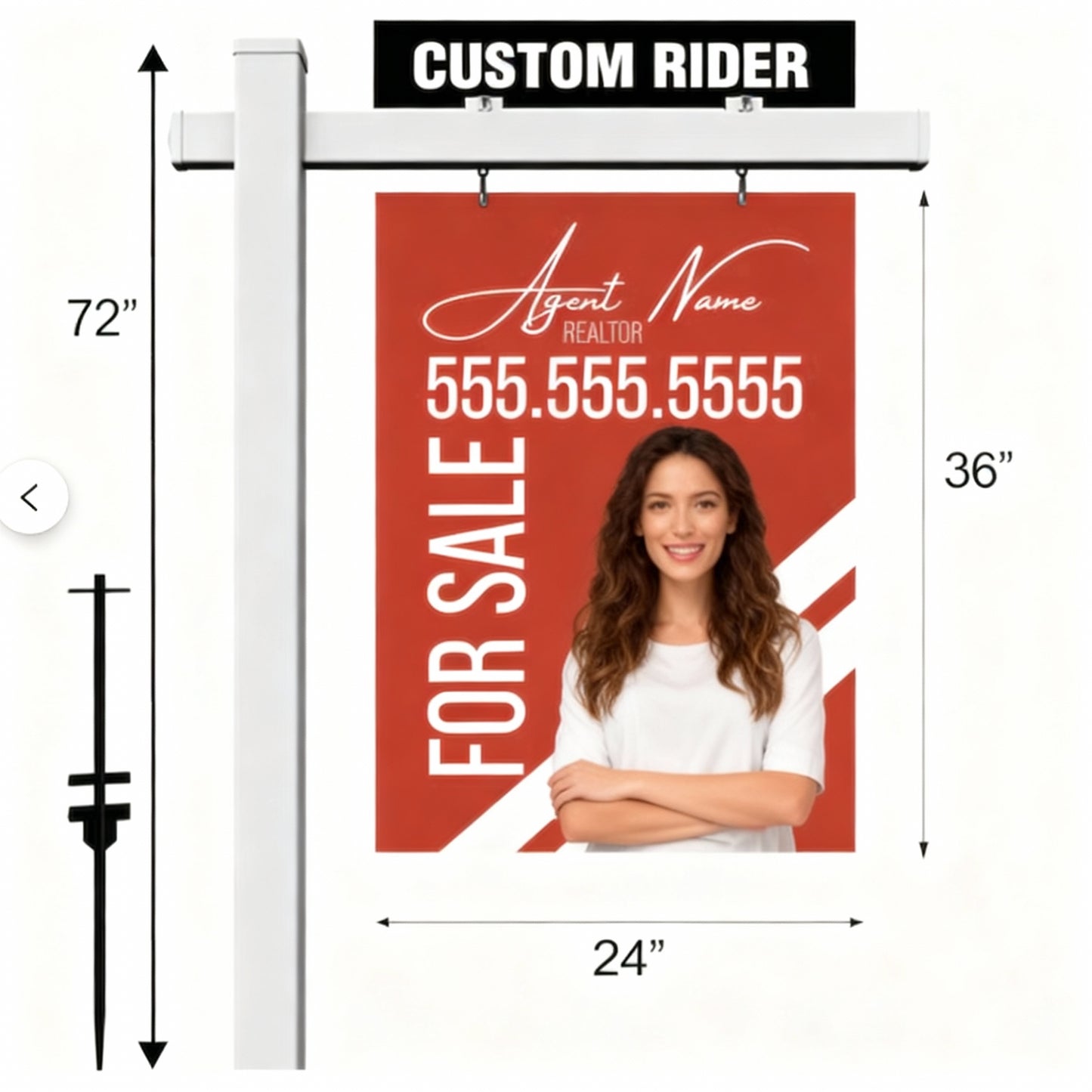 Real Estate Sign PVC Post + Sign Panel