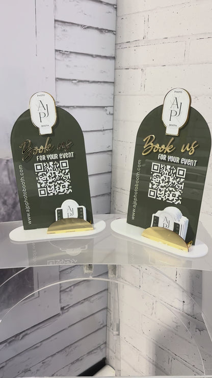 Custom Acrylic QR + Business Card Display Sign